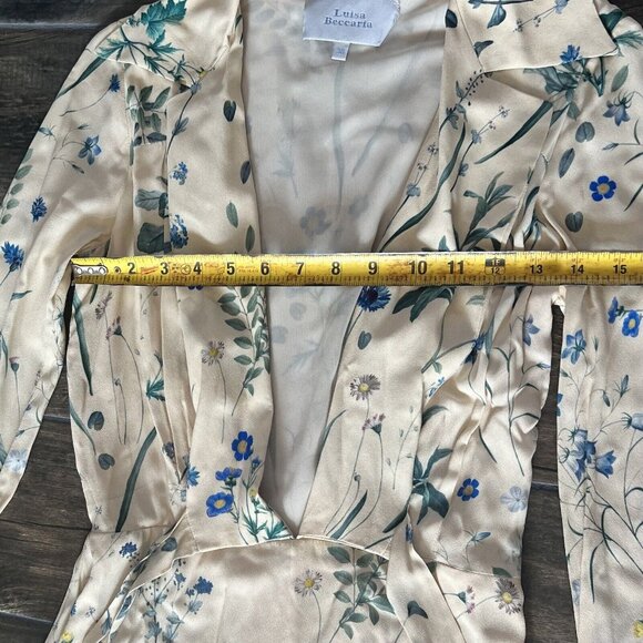 Luisa Beccaria Belted Herbarium Floral-Print Crepe Jumpsuit size 36 - Picture 5 of 6